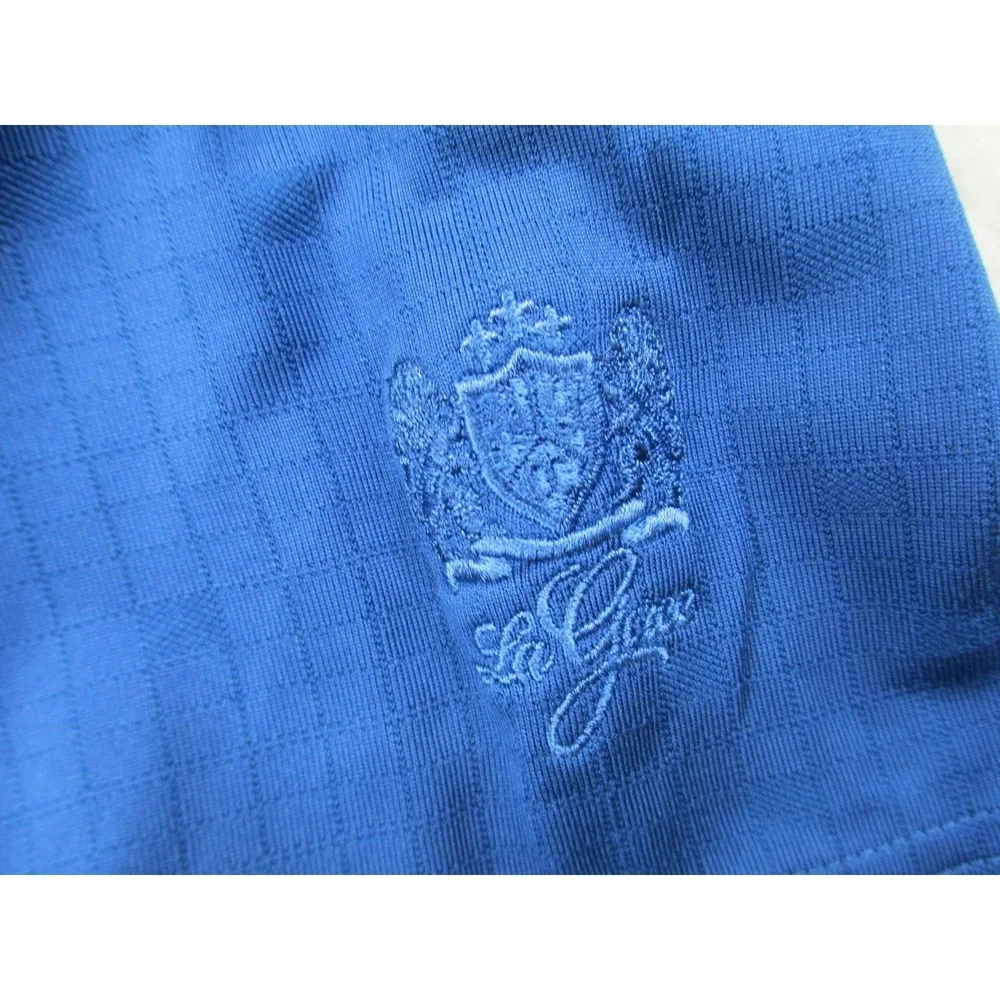 Adidas Polo Shirt Mens‎ Large Blue Climacool Geometric Lightweight Golf Golfer